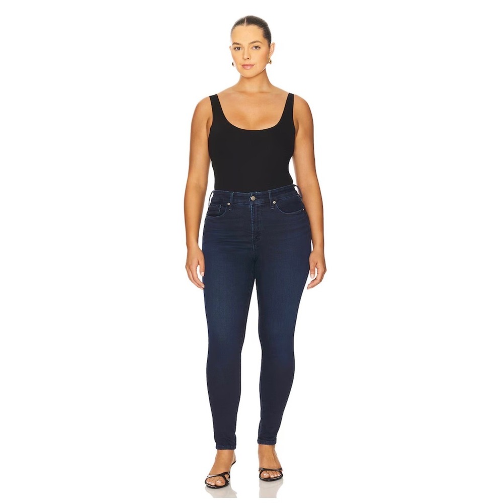 Good American Good Waist Classic Skinny Jeans Dark Indigo High Rise Size 20